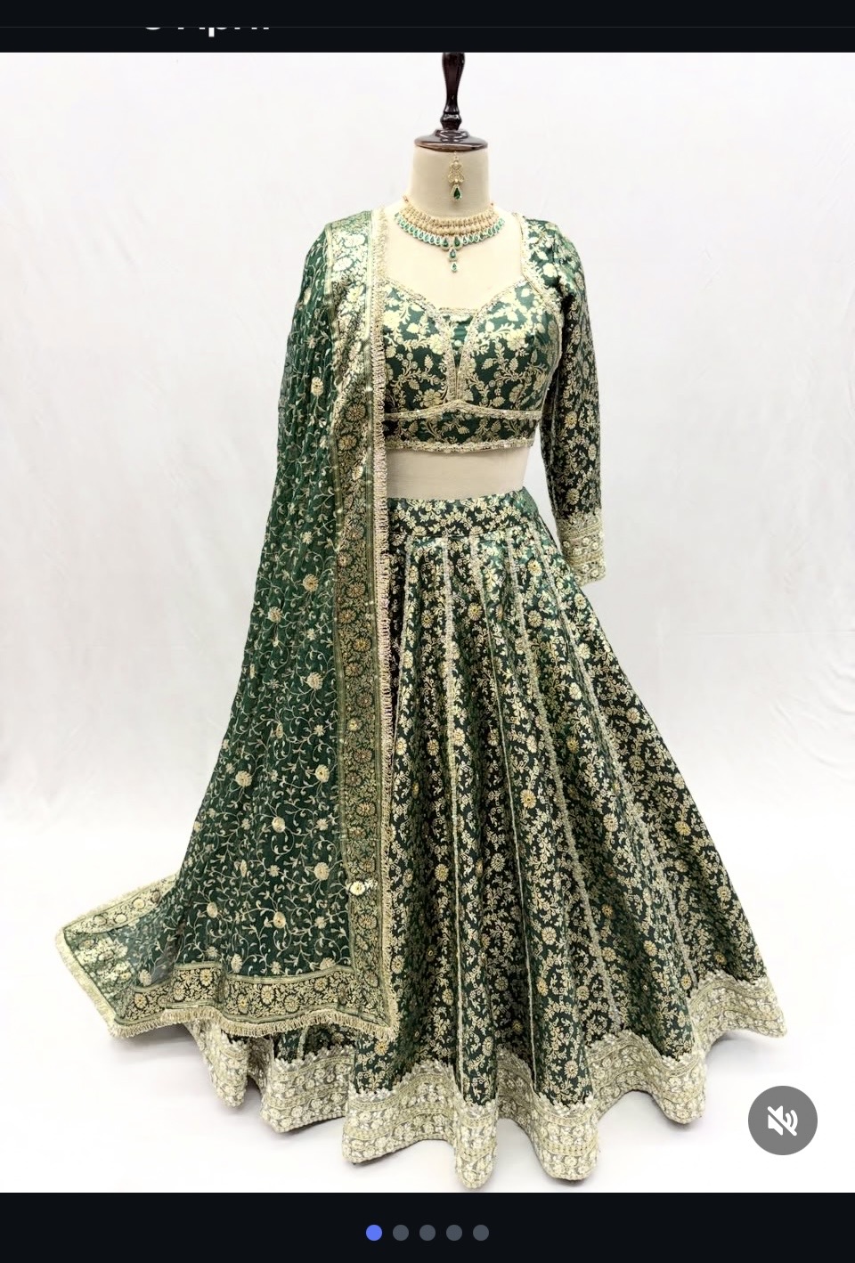 Dark Green Heavy Embroidered Lehenga Choli Set